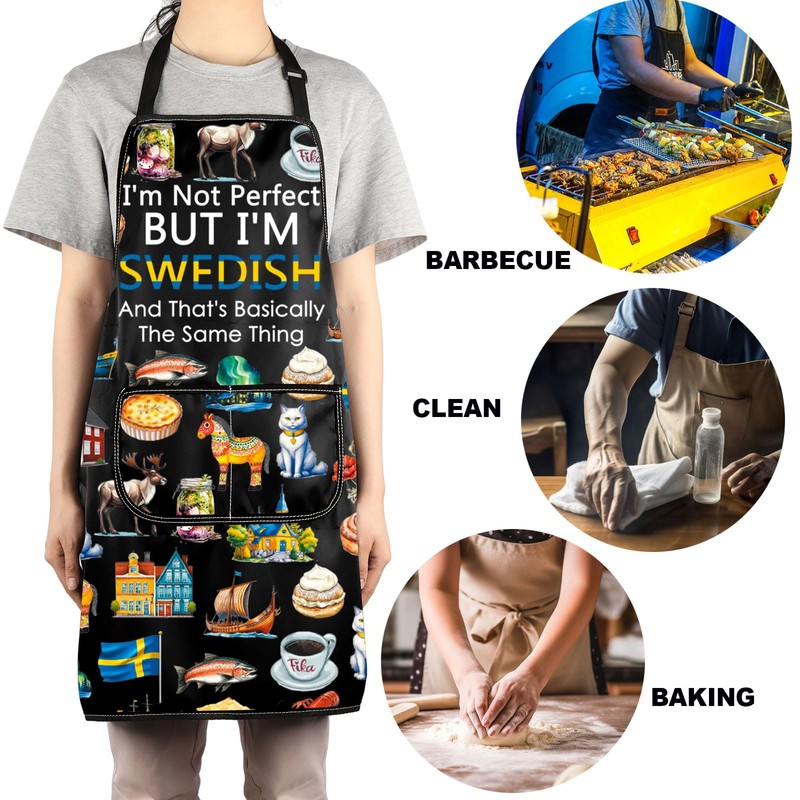 JNIAP Swedish Chef Apron Sweden Kitchen Gifts Swedish Cooking Apron