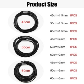 MIHURO Pack of 9 Leather Necklaces for Men and Women - 1.5/2/3 mm Leather Cord Chain Black, Leather Cord for Chains with Clasp, Braided Faux Leather Necklace, for Daily, Party, Office, Bar (45/50/60