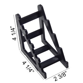 Black Knife Display Stand Rack Holder Organizer For 4 Pocket Knives - Holds Four Folded Blades - Sits On Flat Surface