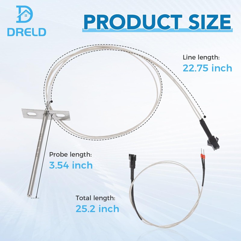 RTD Temperature Probe Sensor Compatible with Pit Boss Pellet Grill