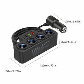 Car Charger, 12V 24V QC 3.0 & USB & PD Fast Charging Charger, Multifunctional Car Charger with LED Display for Phone, Tablet, Car Electrical Appliances