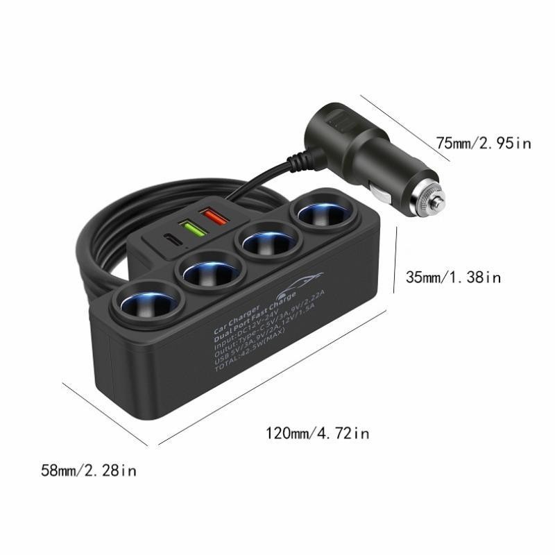 Car Charger, 12V 24V QC 3.0 & USB & PD