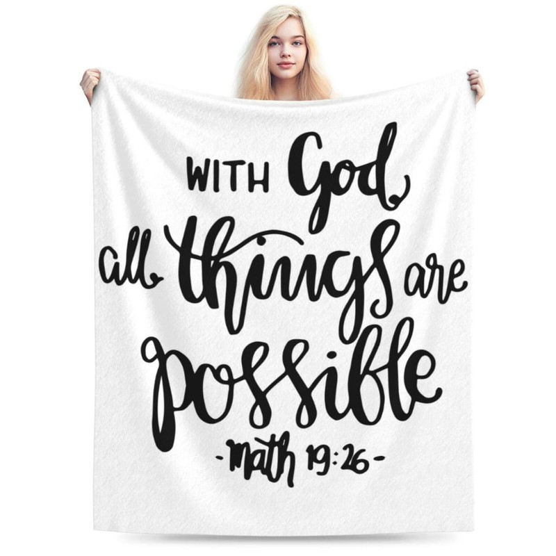 HGOD DESIGNS Bible Verse Throw Blanket With God All Things
