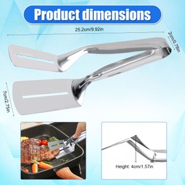 Gosknor Stainless Steel Double-Sided Shovel Clip, 2025 New Double-Sided Spatula Multifunctional Grill Clamp Spatula Grilling Cooking Tongs for Steak Fish Bread Kitchen Accessory