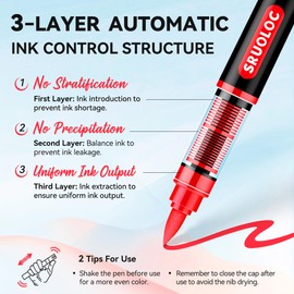 SRUOLOC 60 Colors Acrylic Paint Markers, Brush Tip Automatic Ink Control Acrylic Paint Pens for Rock Painting, Canvas, Wood, Ceramic, Glass, Stone, Fabric, DIY Crafts Textile & Art Supplies