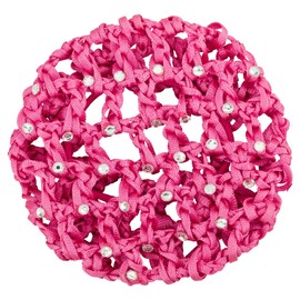 tanzmuster Ballet Bun Net - Mila - with Rhinestones and Hair Scrunchie - Pink - Knot Net for Thick and Thin Hair - Women and Children
