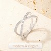 MENDOZZA Double Ring Women's 925 Sterling Silver X-Ring Blogger Style