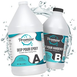 Promise Epoxy Deep Pour Epoxy Resin Kit 1.5 Gal - Food Safe, Clear Casting, Ideal for River Tables, Artistic Castings and DIY Projects - High-Gloss Finish, Up to 4" Pouring Depth - USA-Made, Low Odor