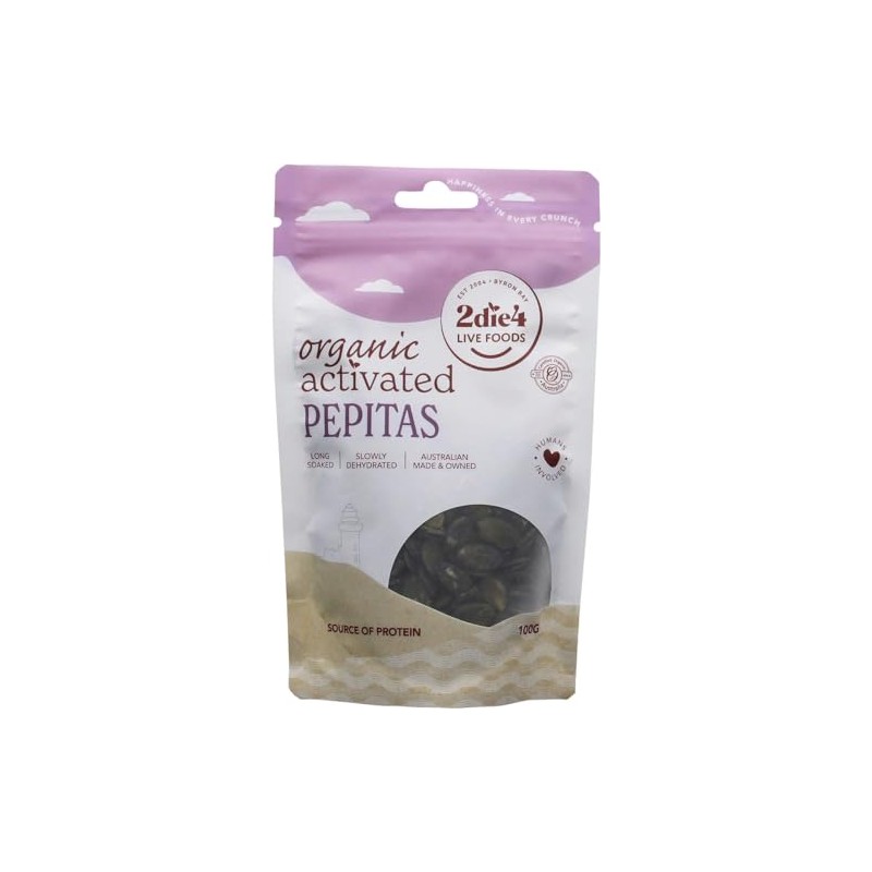 2Die4 Live Foods Activated Organic Pepitas 100g