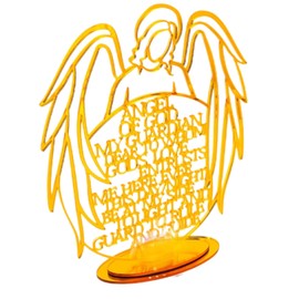 eBoutik – 3D Gold Laser Cut Out Metal Religious Standing Ornament for Home, Church, Christmas or Office – Christian Religious Pray Gift for Women/Men - (Angel Of God)