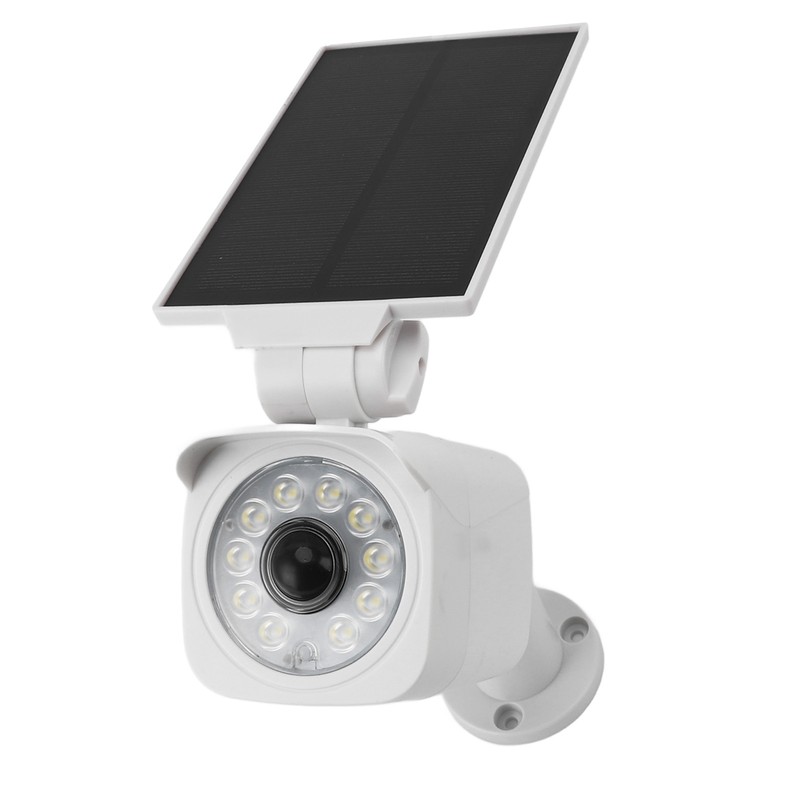 Solar Powered Fake Security Camera with Light IP65 Waterproof Simulated