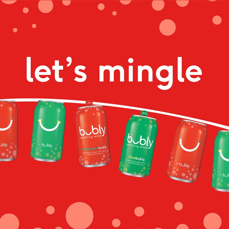 bubly Sparkling Water, Holiday Variety Pack, 12 fl oz. cans