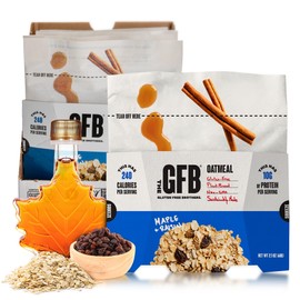 The GFB Maple Raisin Protein Oatmeal Cups - Unique Pop-Up Bowl - Gluten Free, Plant Based, Non GMO, Sustainably Made - Ridiculously Tasty, Healthy, Vegan Protein Instant Oatmeal, 2 oz (6 Count)