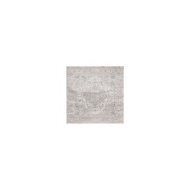 SAFAVIEH Brentwood Collection 6'7" Square Ivory/Grey BNT851J Medallion Distressed Non-Shedding Living Room Dining Bedroom Area Rug