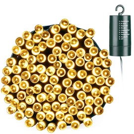 Toodour Battery String Lights, 68.9ft 200 LED String Lights with 8 Twinkle Modes, Timer, Waterproof Battery Operated String Lights for Home, Garden, Party, Holiday Decorations (Warm White)