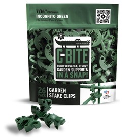 C-BITE Plant Support Clips | Tomato Cage Connectors for Trellis, Garden Stakes, Wire Fence, Climbing Plants, Vine, Gardening Protection (Incognito Green - 26 Pack)