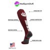 MadSportsStuff Wild Paw Over the Calf Socks (Maroon/White/Graphite, Large)