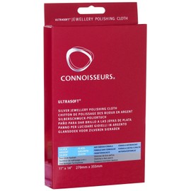 Connoisseurs Silver Polishing Cloth | Ultrasoft Silver Jewellery Cleaning Cloth to Buff & Restore Shine - 100% Cotton Fiber - 28 x 35cm