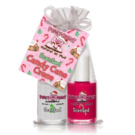 Piggy Paint | 100% Non-Toxic Girls Nail Polish | Safe, Cruelty-free, Vegan, & Low Odor for Kids | Candy Cane Craze (Scented Gift Set)