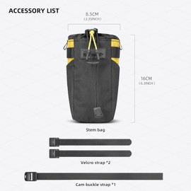 Bicycle Bottle Holder Bag, Waterproof & Insulated, Quick Release, 3-Point Attachment, Drainage System, Side Pockets - Ideal for MTB, Gravel and Road Bike (Black)