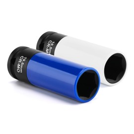 MIXPOWER 2-Piece 1/2 Inch Drive Wheel Socket Set, 6-Point, Thin Wall Deep Wheel Protector, Impact Socket Set, CR-MO, 18.5 mm, 19.5 mm