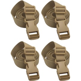 XTACER 1 Inch Molle Backpack Accessory Strap Luggage Straps Cover Strap Sleeping Bag Strap with Buckle (TAN, 24in)