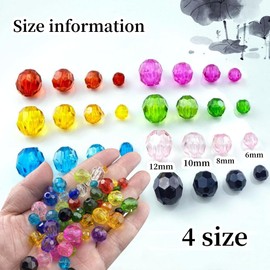 YUEXIGO 200pcs 10mm Acrylic Round Faceted Beads for Crafts Faceted Spacer Beads for Sewing Crafts Decoration Necklaces Bracelets Earrings Jewelry Making(Royal Blue)