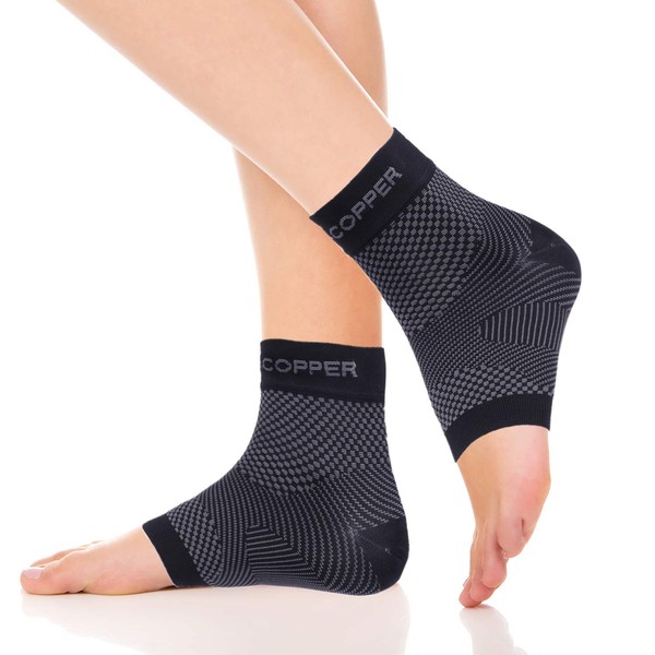 Thx4COPPER 1 Pair Compression Socks for Restoring Injuries, Ankle Pain Relief, Swelling, Achilles, Tendonitis, Heel Marks, Achilles Tendonitis, Unisex