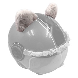 Smart Bear Ears for Helmet Plush Ears Adhesive Velcro Ski Helmet Accessory Cute Triangle Ears for Motorcycle Helmet Decor Gray