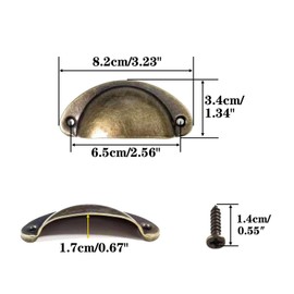 Mokife 12 Pack Cabinet Cup Pulls Bronze Vintage Kitchen Cabinet Handles Metal Furniture Door Hardware Knobs with Screws for Chest of Drawers Cupboard Dresser Wardrobe