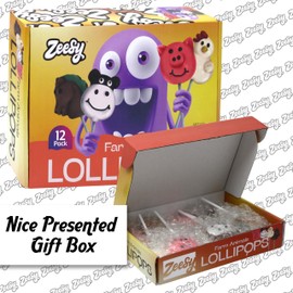 Farm Animal Lollipops – 12 Pack – Individually Wrapped Suckers for Barnyard Party Favors, Farm Birthday & Baby Shower – Cow, Rooster, Horse & Pig Shapes