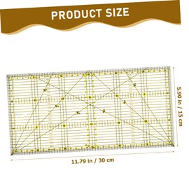 SEWACC DIY Patchwork Ruler with Double Color Grid Lines Precision Quilter's Tool for Seamless Slitting for Quilting and Craft Projects