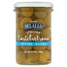 DeLallo Italian Pitted Castelvetrano Olives, 5.3oz Jar, 3-Pack