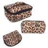 3pcs Makeup Cosmetic Storage Bag PU Leather Waterproof Zipper Closure