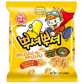 OTTOGI PPUSHU PPUSHU NOODLE SNACK- Bulgogi Flavor (90g) - 24 Pack