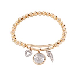 Alex and Ani A22EESTBRSG,Evil Eye Charm Stretch Bracelet,Shiny Gold,Gold 30B00008, Bracelets