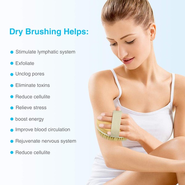 Dry Brushing Body Brushes- Round Exfoliating Brush for Cellulite and Lymphatic Drainage Massager, and Body Exfoliating,Improve Your Circulation-Soft Massage Nodes