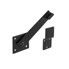 Gedotec Door Bolt | Tilt Lock | Steel Black 155 mm | 1 Piece | Double Gate Throw Latch | Gate Lock Window Shutter Furniture Garden Gate | Throw with Plate | Lock Bolt Garden Gate Latch