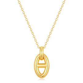 SHANTYSON Dainty Gold Necklace for Women Small Chunky Pendant Necklaces 14K Gold Plated Coffee Bean Charm Necklace Statement Jewelry Gifts