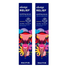 Always Relief pH Balanced Soothing Serum with Jojoba and Olive Oil, 1.7 fl oz /50 mL - Pack of 2