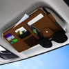 Car Sun Visor Organizer, Leather Pocket Organizer Sunglass Holder for