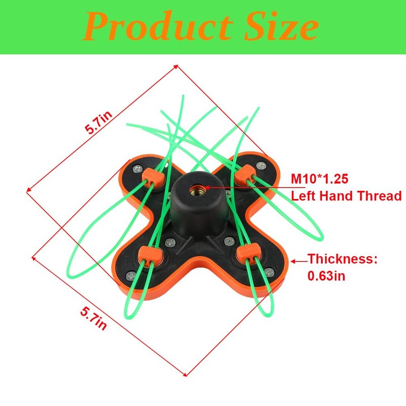 Pivotrim String Trimmer Attachment Head 4-Way Trimmer Head M10 x