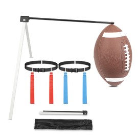WodGod Football Kicking Tee and 2pcs Flag Football Belts,Portable Football Tees for Kicking,Flag Football Flags,Kicking Tee,Football Tee,Football Training Equipment for Adult & Youth