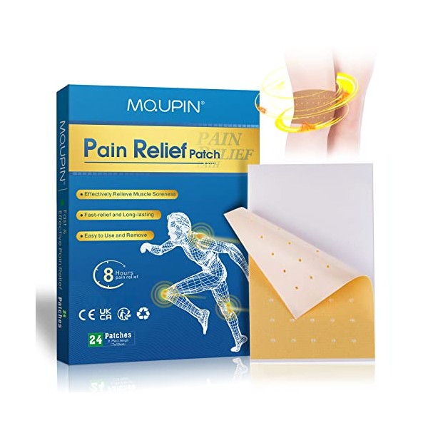 Heat Patches Pain Relief Patches, 24 PCS Pain Relief Plaster 12 Hours Long-Lasting Pain Relief for Back Knee Joint Neck Shoulder Pain Muscle, 7 * 10cm