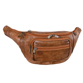STILORD Vintage Belt Bag Waist Bag Pouch Made from Genuine Leather, Colour:Antique Brown