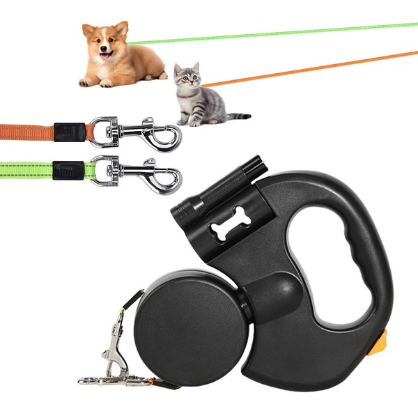 Retractable Dog Lead, 300 cm Rolled Dog Lead, Double Heads