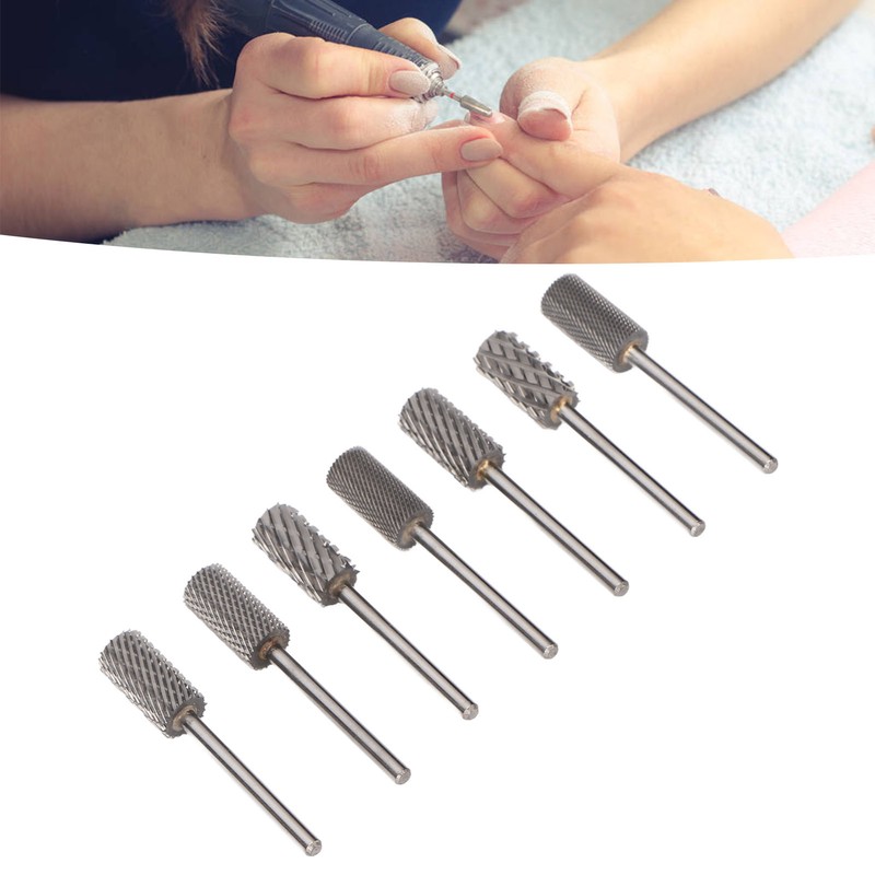 7pcs Nail Grinding Bits Professional Portable Nail Gel Removal Tungsten