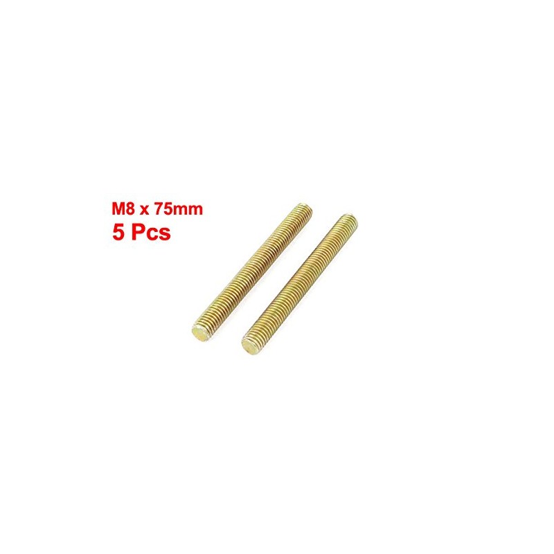 Sourcingmap 1.25mm Pitch M8 x 75mm Male Threaded Rod Bar