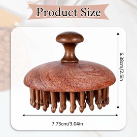 Scalp Massager Head Massager Manual Scalp Scrubber Scalps Brush with Sandalwood Bristles Portable Handheld Scalps Relax Tool scalp Massagers for Hair Growth Wet Dry Hair Brush (Brown-81 teeth)