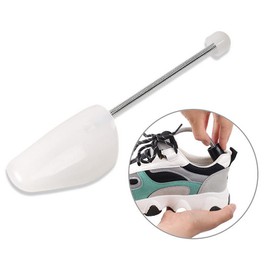 Bamboopack 2 Pairs Practical Adjustable Length Men's Plastic Shoe Stretcher Shoe Boot Shaper with Tension Spring Coil Men's Spiral Spring Shoe Stretcher (White - Men)
